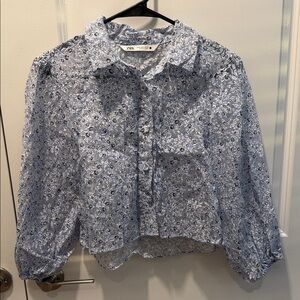 Zara Light Blue Patterned Shirt